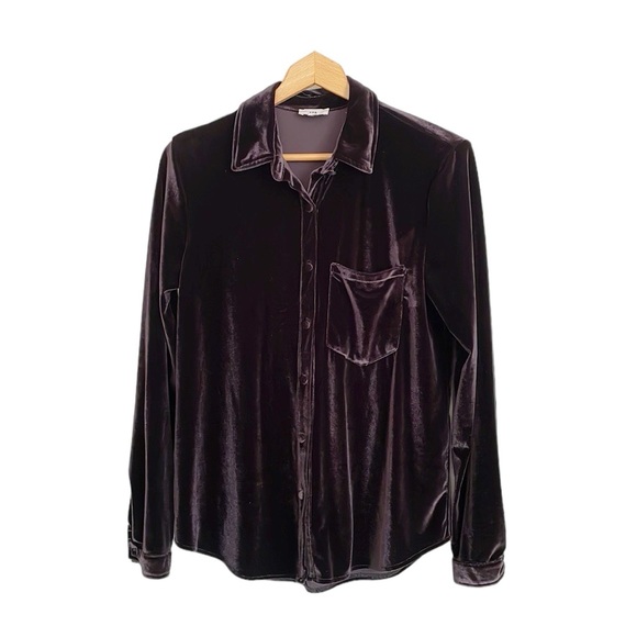 LPA Tops - LPA velvet button front long sleeve top size XS
